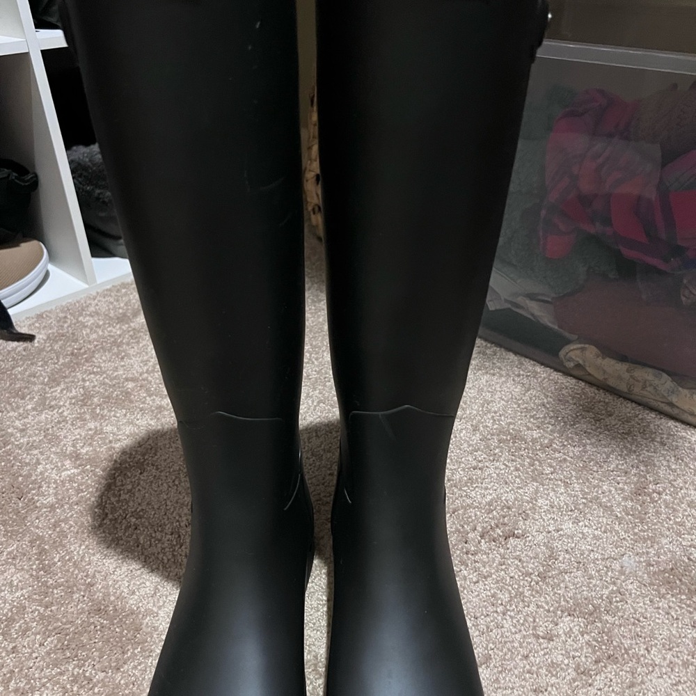 Hunter Black Winter Rain Boots Knee-High